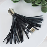 Tassel Key Chain with Micro USB Charging Cable