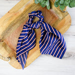 Striped Hair Scarf : Pink, Navy, Light Blue and Black