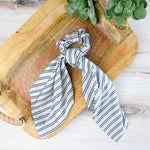 Striped Hair Scarf : Pink, Navy, Light Blue and Black