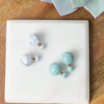 Marble Double Stud Earrings