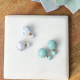 Marble Double Stud Earrings