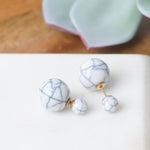 Marble Double Stud Earrings