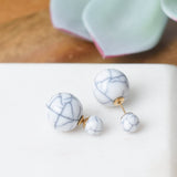 Marble Double Stud Earrings