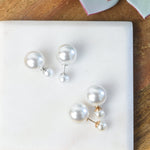 Double Pearl Stud Earrings
