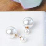 Double Pearl Stud Earrings