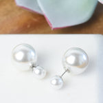 Double Pearl Stud Earrings