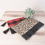 Red and Black Buffalo Check Zip Clutch