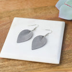 Dove Grey Sueded Dangle Earrings