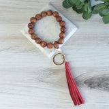 Wendy Hands Free Wood Beaded Keychain