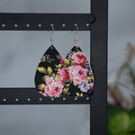 Floral Teardrop Dangle Earrings