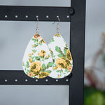 Floral Teardrop Dangle Earrings