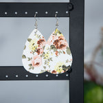 Floral Teardrop Dangle Earrings