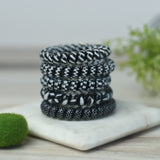 Large Lauren Lane Hair Coil Set in Black and White