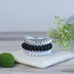 Large Lauren Lane Hair Coil Set in Black Ice (set of 3)