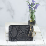 Katie Snake Print Wristlet