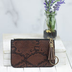 Katie Snake Print Wristlet