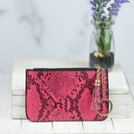 Katie Snake Print Wristlet
