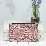 Katie Snake Print Wristlet