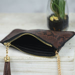 Katie Snake Print Wristlet