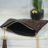 Katie Snake Print Wristlet