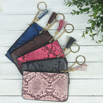 Katie Snake Print Wristlet