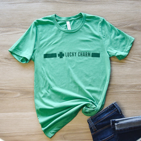 Lucky Charm T-Shirt on Heathered Green