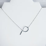 Large Letter / Initial Necklace In Silver