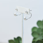 Double Pearl Drop Dangle Earrings