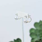 Double Pearl Drop Dangle Earrings