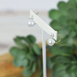 Double Pearl Drop Dangle Earrings