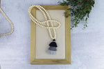 Kinsey Wood Bead and Tassel Statement Necklace