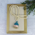 Kinsey Wood Bead and Tassel Statement Necklace