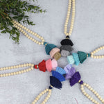 Kinsey Wood Bead and Tassel Statement Necklace