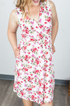 IN STOCK Taryn Sleeveless Midi Dress - White Floral FINAL SALE