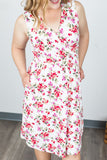 IN STOCK Taryn Sleeveless Midi Dress - White Floral FINAL SALE