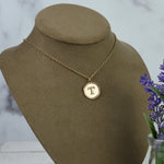Medallion Coin Letter Necklaces in Antiqued Gold
