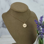 Medallion Coin Letter Necklaces in Antiqued Gold