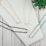 Mara Beaded and Fresh Water Pearl Pendant Necklace