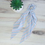 Striped Hair Scarf : Pink, Navy, Light Blue and Black