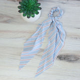 Striped Hair Scarf : Pink, Navy, Light Blue and Black