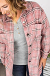 Dolly Plaid Top- Mauve