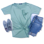 Slouchy Pocket Tee | Sage