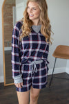Boxer Lounge Set | Navy Plaid