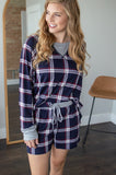 Boxer Lounge Set | Navy Plaid