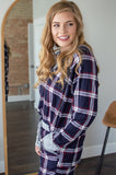 Boxer Lounge Set | Navy Plaid