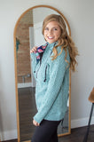 Quilted Pullover | Mint Floral