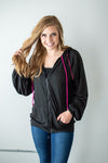 Women's Zip Up Hoodie | Black