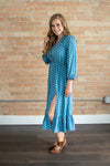 Midi Dress | Blue Polka Dot