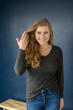 Date Night Top | Charcoal