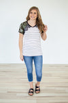 Little Bit of Lace Tee | Camo Detail